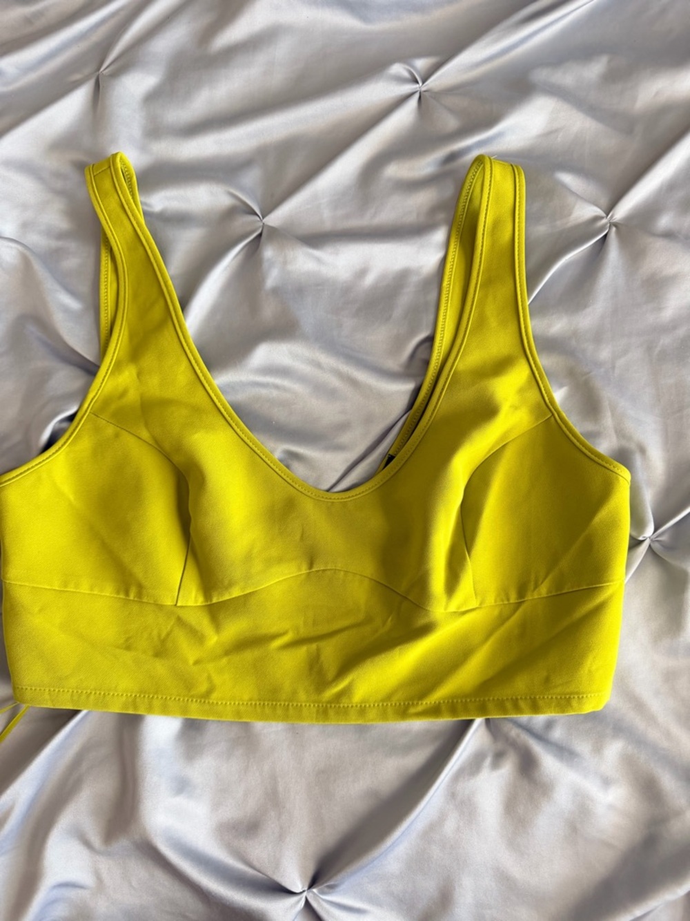 Sincerly Jules Neon Lime Scoop Crop Tank